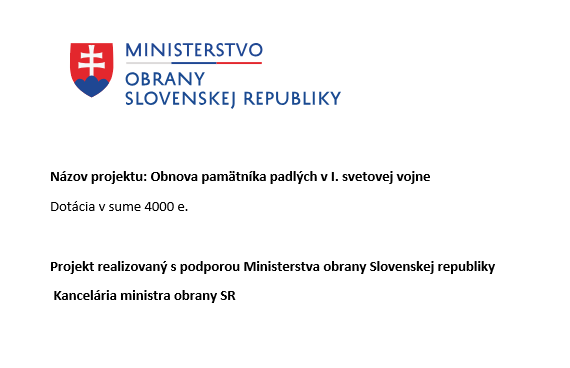 Projekt: Obnova pamätníka padlým v I.sv.vojne